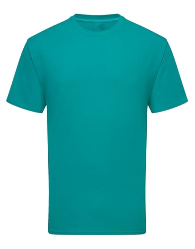 COOZO Men's Classic Blank Ringspun Premium Crew Neck Short Sleeve T-Shirt - Ocean Teal - S