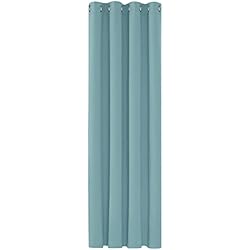 Cortinas Celestes Deconovo Cortinas de Salón Moderno, Aislantes Térmicas Opacas de Color Liso, con Ojales, 132x138 cm(Ancho x Alto), Azul Cielo, 1 Pieza