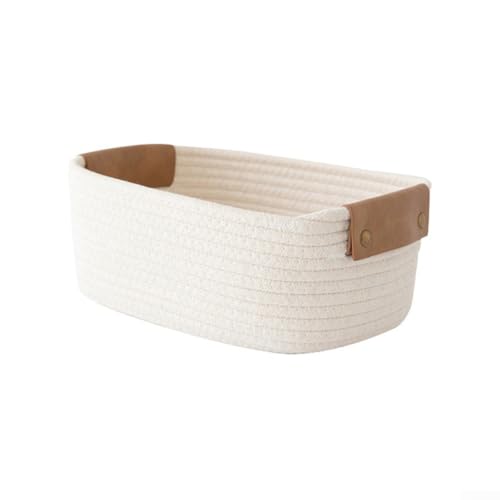 Panier de rangement en corde de coton avec poignées pour petits jouets