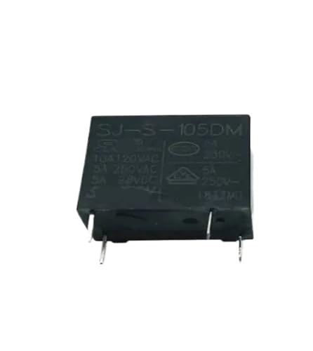 Relais de puissance HF32F SJ-S-105DM 5VDC à 4 broches et 5A pour circuit imprimé - Lot de 5