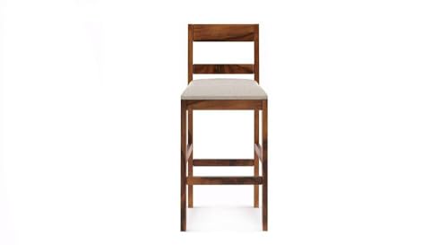 Image of Solid Sheesham Wood Bar Chair for Island Kitchen - Rosewood Natural Brown Finish with Elegant Design, Durable and Stylish Seating for Home Bars,Cafe and bar Restaurant Kitchen counters