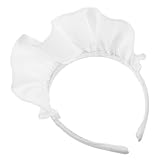 HAPINARY Cute White Japanese Maid Headpiece KC Lolita Hairband Cosplay Hair Accessory for Parties Performances and Dress Up Events Novelty Loli Hair Ribbon Headband