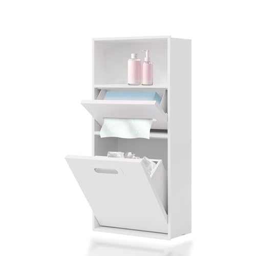 Cubo de basura integrado con soporte empotrado para papel higiénico y almacenamiento, nicho de baño de acero inoxidable para cocina, sala de estar, dormitorio, hotel