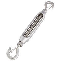 Mizumoto B1352 Tensores de acero inoxidable con gancho de bloqueo y gancho, 2 minutos