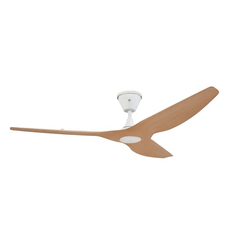 Image of Big Ass Fans Haiku Coastal 60 inch Smart Outdoor Ceiling Fan with Remote for Indoor & Covered Patio, Coastal-Rated, Corrosion-Resistant, Caramel /White