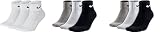 Nike 9 Paar Socken One Quater Socks Herren Damen Kurze Socke Knöchelhoch , Farbcode + Farbe:A24 3 Paar weiss 6 Paar bunt, Größe:42-46