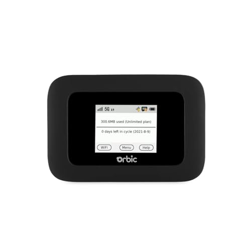Orbic Speed 5G UW (R500L5) | Carrier Unlocked | 5G MiFi Mobile Hotspot Router | Black (Renewed)