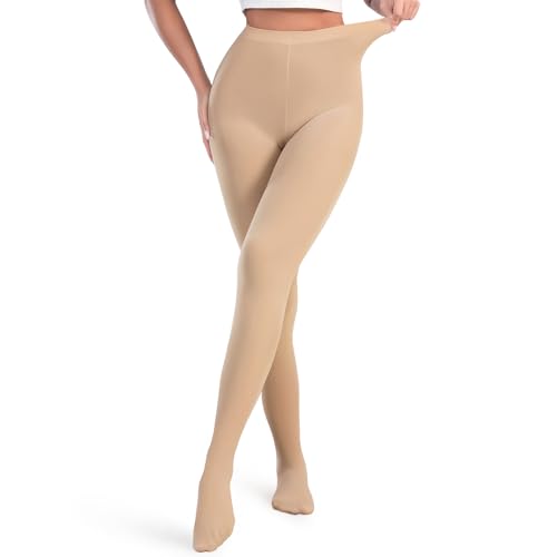 Century Star Tights for Women under Dress Opaque Ballet Dance Stockings High Waist Tummy Control Top Run Resistant Pantyhose