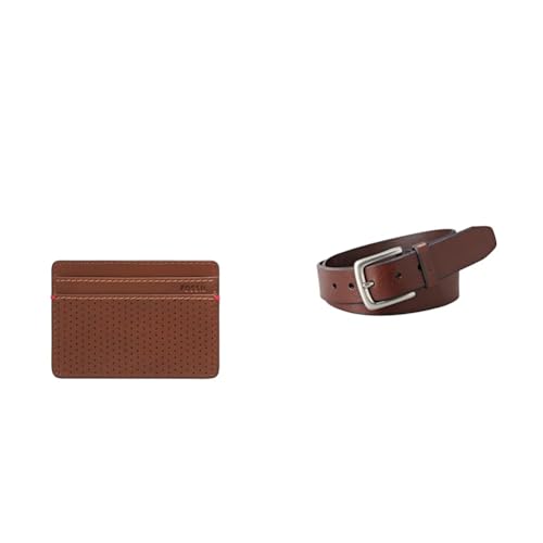 Coffret Fossil Homme Sport Tourer en cuir marron avec portefeuille et ceinture élégante