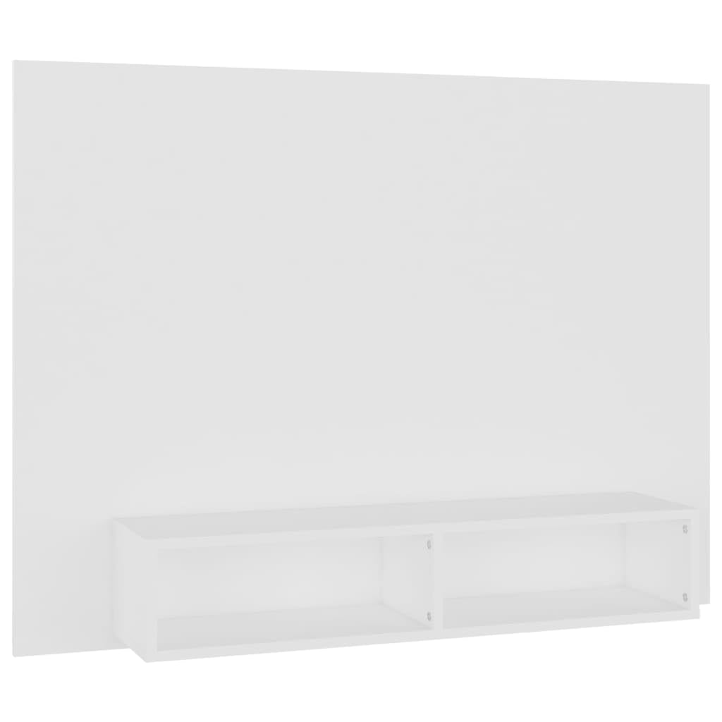 Mueble de pared para TV, color blanco, 120 x 23,5 x 90 cm, material de madera – Moderno mueble de TV colgante con compartimentos abiertos – Mueble bajo flotante para TV Salón – Mueble