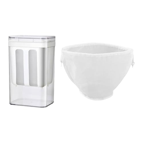 ＡＷＨＡＯ Yogurtera, Colador, Separador de Suero, Cesta Portátil Multifuncional con Tapa, Aparato de Malla Fina para Té Y Postres, 1800 ml, Individual
