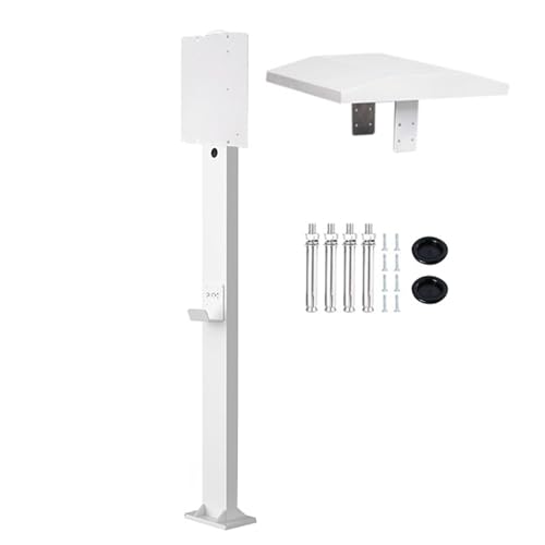 Universal EV Charging Station Stand with Hook and Canopy, Floor Mounted Vehicle Charger Holder for Secure and Convenient Charging in Garages, Factories, and Communities
