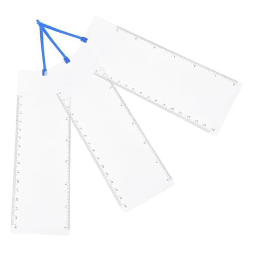 Artibetter 3個 倍拡大鏡付きカード型ブックマーク 定規機能付き 携帯便利なページマグニファイア 読書や小字確認用 多用途ルーラー内蔵