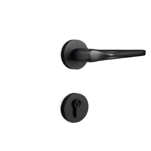 American Door Lock All-Copper Bedroom Magnetic Silent Household Modern Simple Wooden Door Pure Copper Room Door Lock Indoor Lock(Black Antique Gold Silent Model)