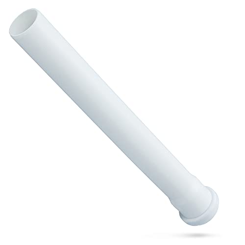 Foto von HT Rohr Abwasserrohr mit Muffe Ø 40 mm x 250 mm Länge Weiß | PVC Kanalrohr Abflussrohr mit Gummidichtung | Kanalrohrsystem Heißwasser Chemische Beständigkeit | Abwasser Installation