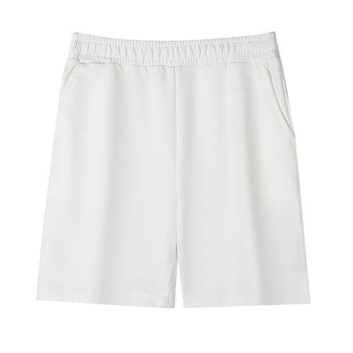 Boys Summer Shorts Girls Casual Pants Kids Baggy Fashion Sports Shorts Outdoor High Waisted Elastic Breathable Straight Comfort Soft Trendy Basketball Pants,White, Size 18-24 Months