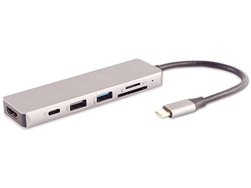 Preisvergleich Produktbild USB-C Dockingstation, 6in1, HDMI, PD, Hub, SD