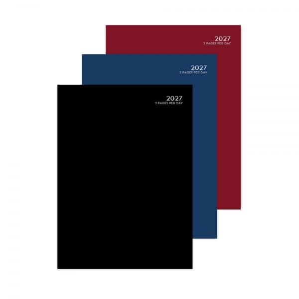 BG Hardback Planner Organiser A4 2-Pg Per Day 2027 Diary Classic Colour x1