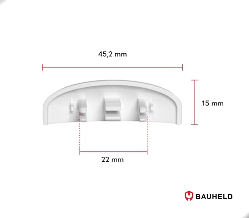 BAUHELD Fenster-Wasserschlitzkappen 25-30 mm [30 Stück] - Made in Germany - Abdeckung gegen Kondenswasser an Lüftungsschlitz Löcher - Abdeckkappen aus Kunststoff - Als Insektenschutz - Weiß