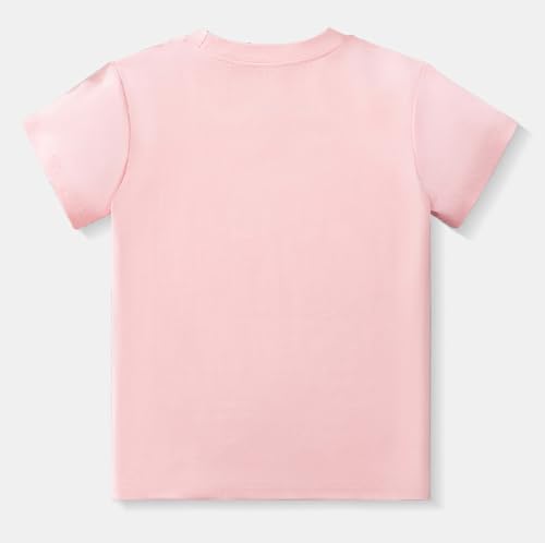 Image of Toddler Girls T-Shirt Short Sleeve Shirt Unicorn Bunny Print Cute Summer Tops Tees Dinosaur Graphic