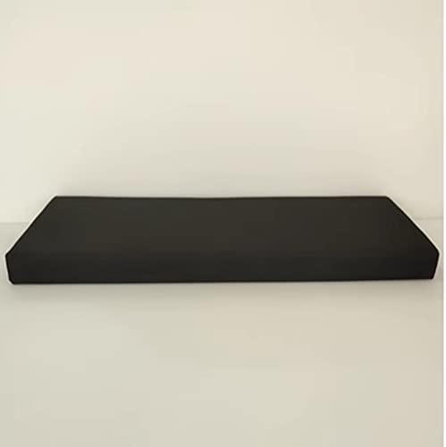 Coussin de banc extérieur antidérapant noir 140 x 30 cm fini les assises humides