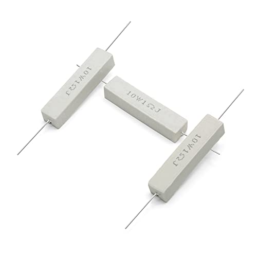 Jersvimc 10PCS 10W 1 Ohm Ceramic Resistor, Power Resistor Assortment Cement Resistor Kit Wirewound Resistor - Thumbnail 5