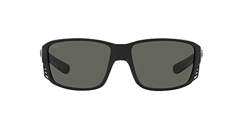 Image of Costa Man Sunglasses Matte Black Frame, Blue Mirror Lenses, 60MM