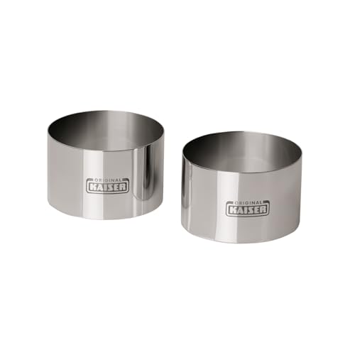 Original Kaiser Inspiration Dessertringe Set 2-teilig, Servierringe Edelstahl 8 cm, Speiseringe, für attraktives Anrichten, spülmaschinengeeignet, Silber
