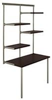 ClosetMaid Shelftrack Elite Home Office Kit with Desk, Wall Mount, Chocolate Laminate Finish with Satin Nickel Hardware (3132)