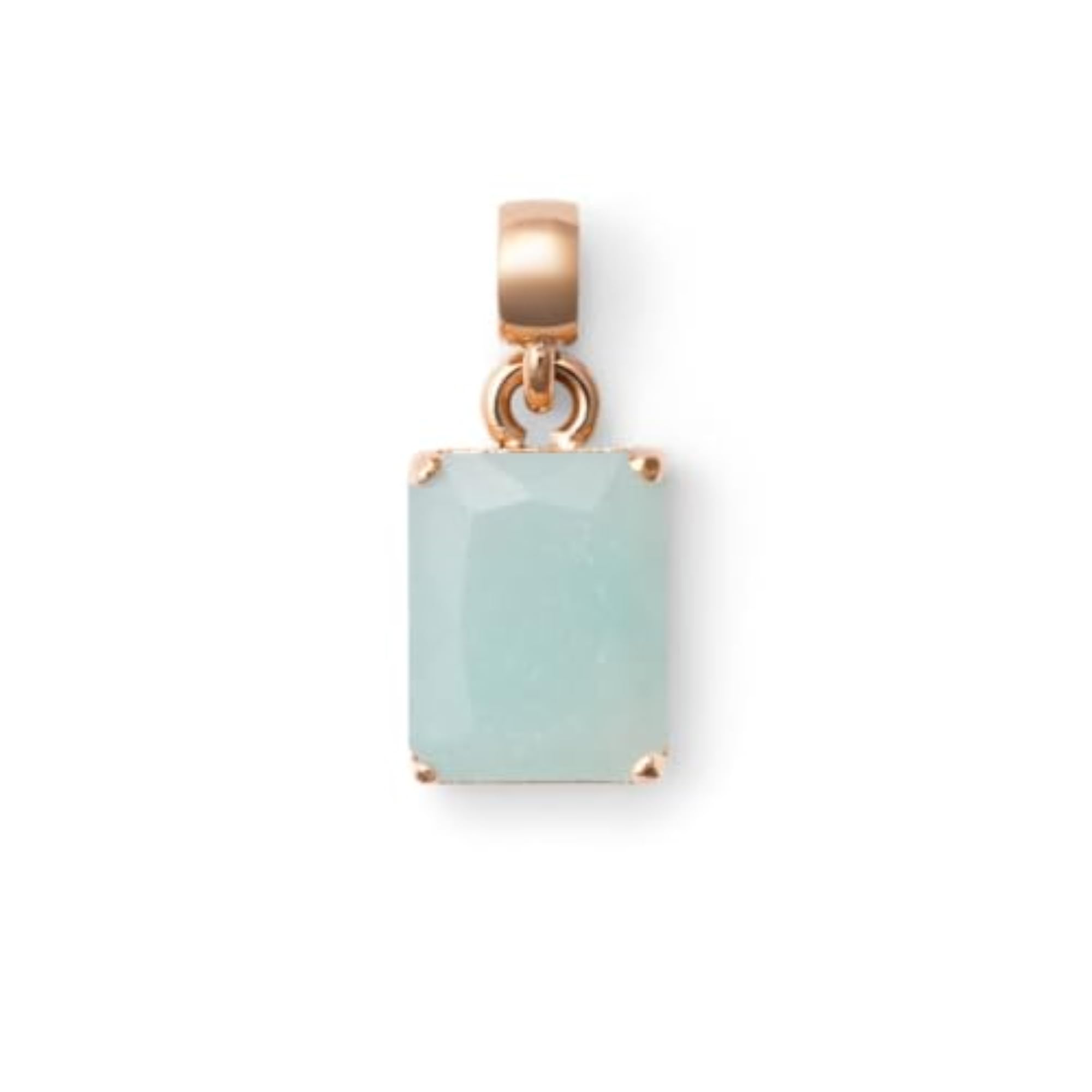 Rose Gold Octagon Amazonite Charm, Unique Gift
