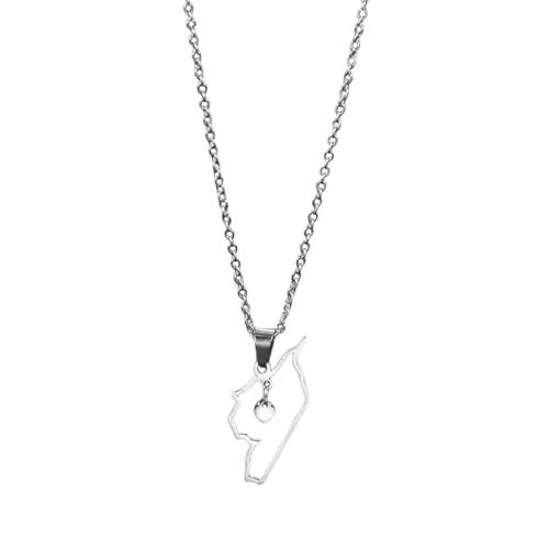 Collier carte de Syrie pendentif cœur un cadeau idéal pour homme fier de ses racines