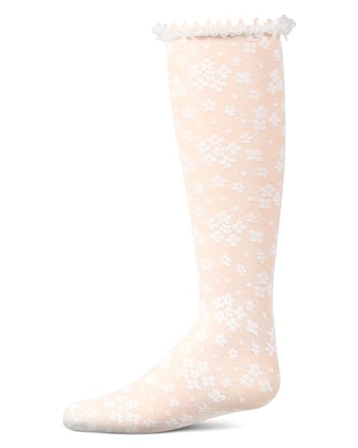 MeMoi Girls Floral Lace Mesh Knee High Sock2