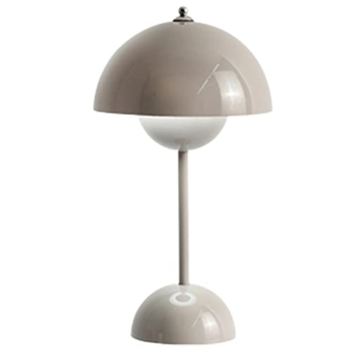 POFH Tischlampe Kabellos, LED Akku Touch Dimmbar Flowerpot Tischleuchte mit 3 Helligkeitsmodi, Dekorative Nordeuropa Schreibtischlampe für Schlafzimmer, Büro, Bars, Restaurants ( Color : Grau ) Cover