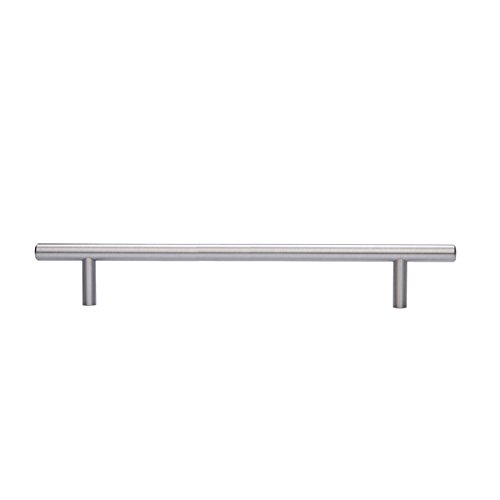 Amazon Basics Euro Bar Cabinet Handle (3/8-Inch Diameter), 11.19-Inch Length (8.82-Inch Hole Center), Satin Nickel, 10-Pack #TOP3