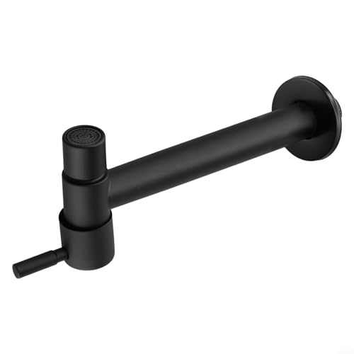 Hasaller Robinet mural à long manche en acier inoxydable pour jardin, cuisine, salle de bain, utilisation polyvalente, y compris jardinage, lavage et nettoyage pour toilettes, balcon et autres espaces