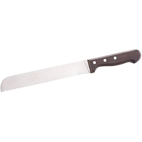 Rosenstein & Söhne Messer mit Wellenschliff: Brotmesser mit 20-cm-Klinge und Griff aus Blackwood-Holz Cover