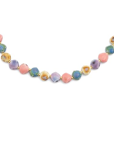 SINGULARU - Collar Seaside Acero con Baño en Oro de 18 Kt y Cerámica. Joyas Para Mujer.