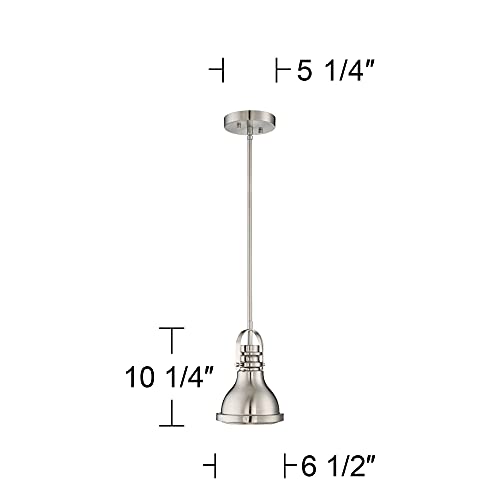 Possini Euro Design Verndale Brushed Nickel Mini Pendant Lighting Fixture 6 1/2" Wide Farmhouse Industrial Rustic for Dining Room Living House Foyer Kitchen Island Entryway Bedroom High Ceilings - Image 7