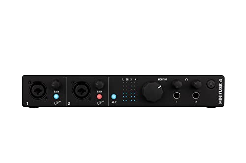 Arturia - MiniFuse 4 - Interface Audio USB Compacte de Qualité Studio pour Production, Podcasting, Guitare, Fournie avec une Suite de Logiciels Créatifs - Noir Cover