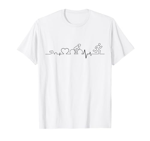 Heartbeat Triatlón Humor Natación Curso Vélo Camiseta