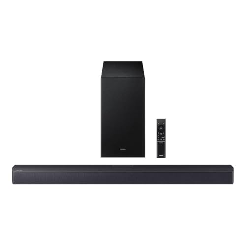 SAMSUNG Sound Bar HW-B450F/ZF 2025 - Dolby Audio/DTS Virtual: X, Adaptive Sound, 2.1 Canali, Modalità Notte e Modalità Gioco [Versione Francese, Spagnola, Portoghese]