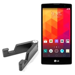 BoxWave Stand and Mount Compatible with LG Magna - Desktop Aluminum SoloStand, Adjustable Hands-Free Portable with Rubber Feet - Jet Black