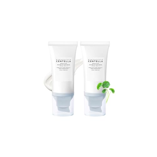 2PCS Centella Sunscreen SPF 50, 50ML 𝑴𝒂𝒅𝒂𝒈𝒂𝒔𝒄𝒂𝒓 Sunscreen Face Serum, Daily UV Defense Sunblock Summer for Face, Travel Essentials for Black Girl