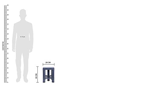 Image of Nayasa XL Plastic Stool | Highted, Sitting Stool | Ideal for Indoor Or Outdoor use| Plastic Non-Slip Lightweight | Ideal for Office, Home, Garden etc | Glossy Finish |Grey