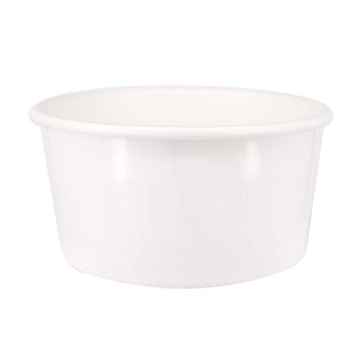 100 Count 6 OZ Disposable White Ice Cream Cups - Medium Hot and Cold To Go Paper Cups - Takeout Food Container