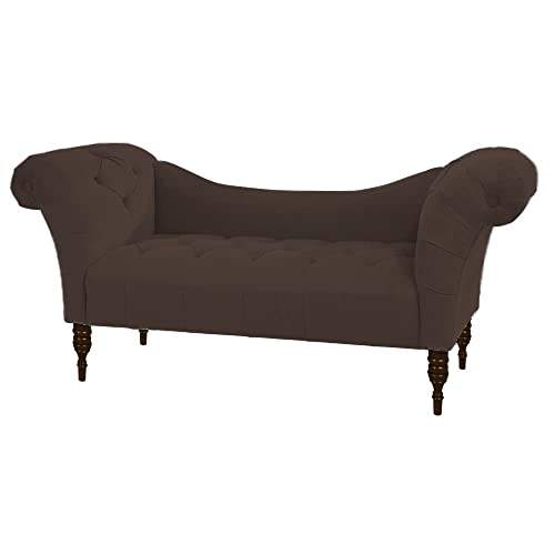 Image of Luxury Velvet 2 Seater Chaise Lounge Sofa - Tufted Chesterfield Modern Couch with Button Tufted Back Elegant Lounge Couch for Living Room, Bedroom, Office