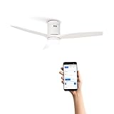 CREATE / WINDCALM PATIO DC / Ventilador de techo para exteriores Blanco / Luz LED, 6 velocidades,40W, silencioso,programable,WIFI
