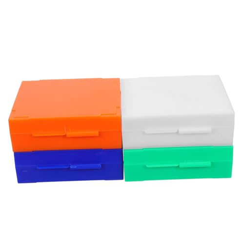 LALAFINA 4個 標本 収納 ケース 顕微鏡 スライド 収納 トラスチック 長方形 顕微鏡 スライド ホルダー ホルダー 標本