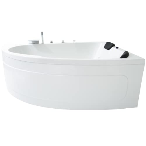 Basera® BASIC Indoor Eck-Whirlpool Badewanne Guam 180 x 130 cm für 2...
