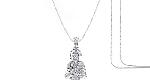 Pendentif en argent sterling Hanuman et chaîne de 55,9 cm pour le style quotidien